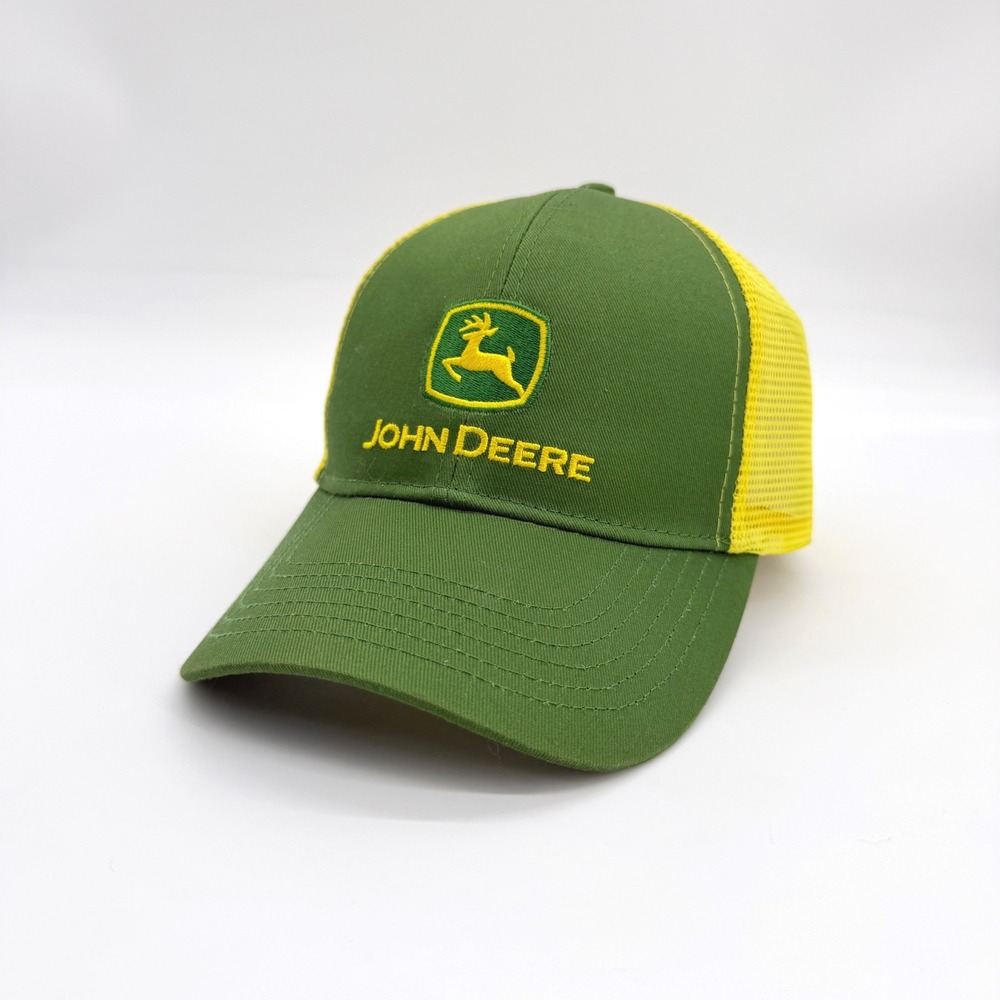John Deere Trucker Hat OSFM Green Yellow Mesh Snapback Western Streetwear Farm
